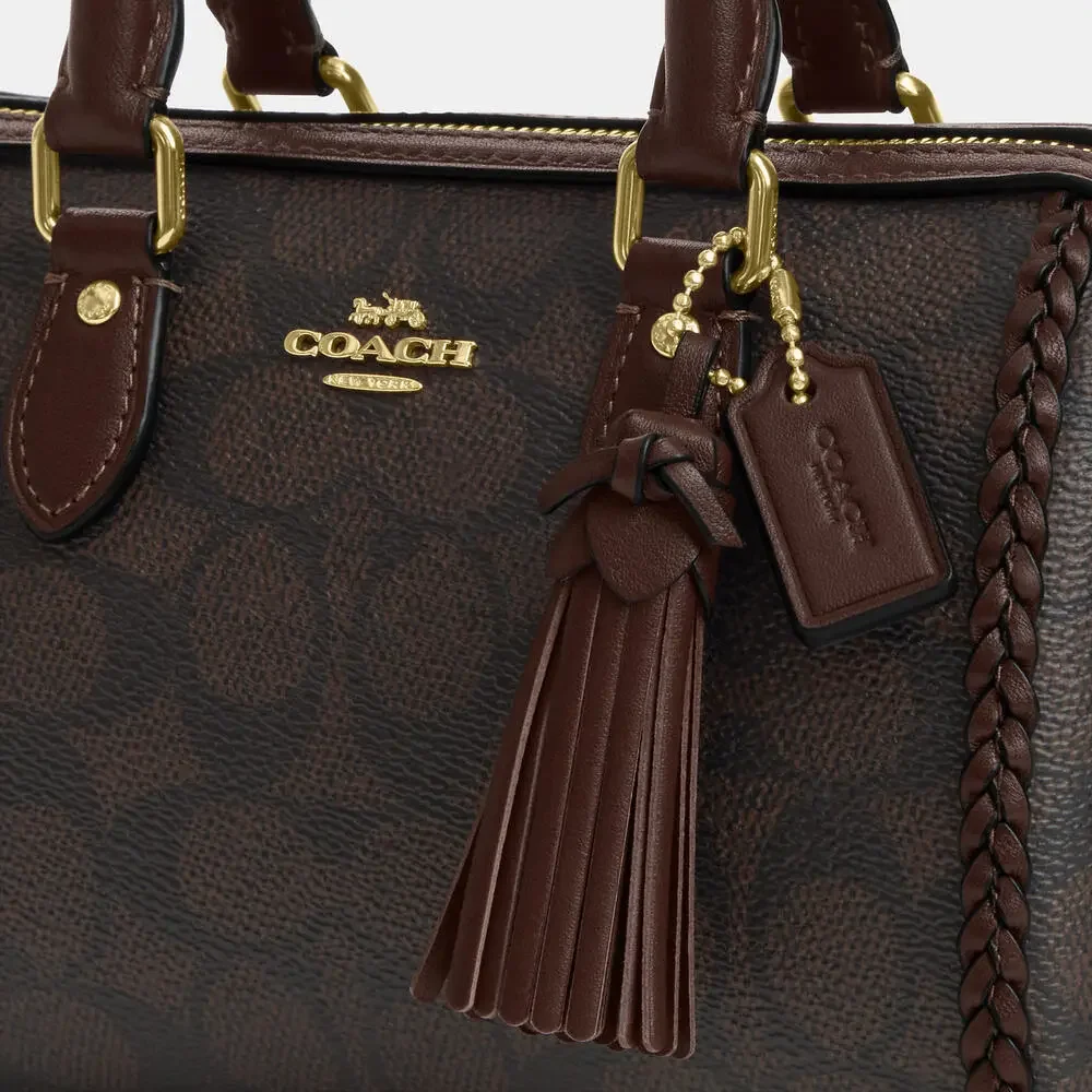 Mini Rowan Crossbody Bag In Signature Canvas With Fringe - Picture 2 of 6